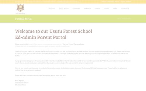our Usutu Forest School Ed-admin Parent Portal
