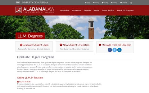 LL.M. Degrees - University of Alabama School of Law