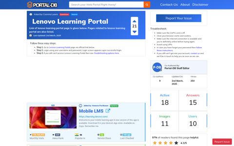 Lenovo Learning Portal
