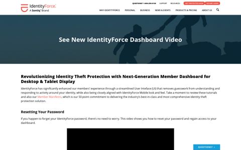 IdentityForce Member Resources | Resetting Your Password ...