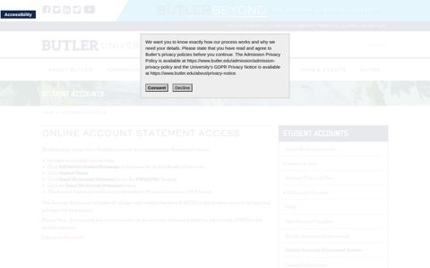 Online Account Statement Access | Butler.edu