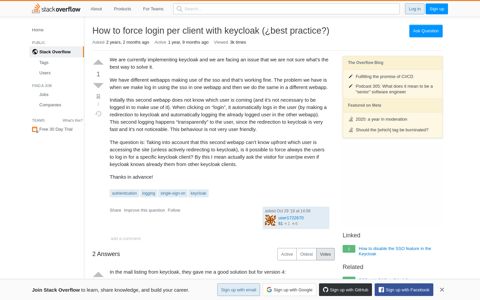 How to force login per client with keycloak (¿best practice ...