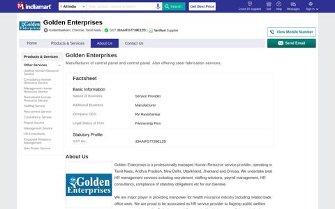 Golden Enterprises - Service Provider from Kodambakkam ...