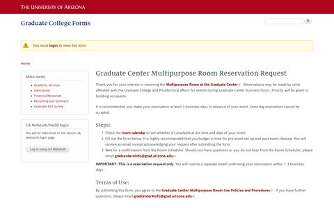 Graduate Center Multipurpose Room Reservation Request ...
