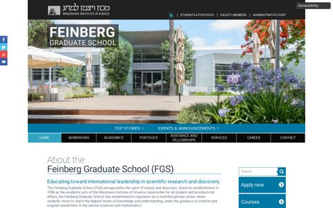 Feinberg Graduate School | GRADUATE SCHOOL