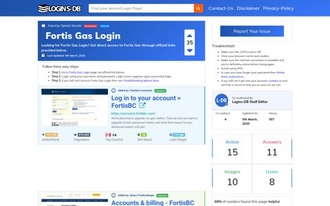 Fortis Gas Login - Logins-DB
