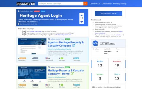 Heritage Agent Login - Logins-DB