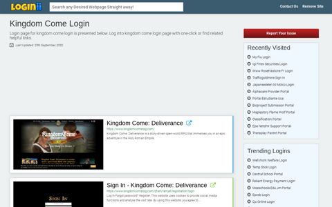 Kingdom Come Login - Loginii.com