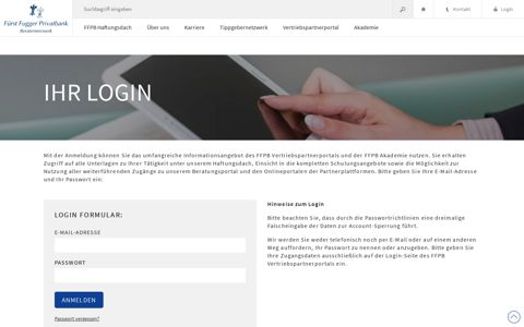 Login - Fuggerbank Partner