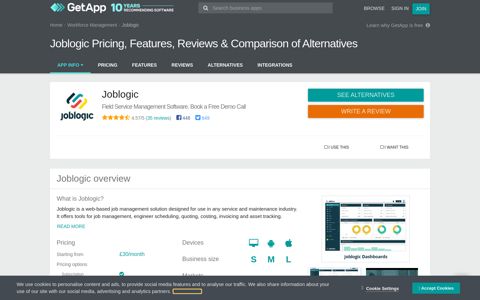 Joblogic Pricing, Features, Reviews & Comparison of ...