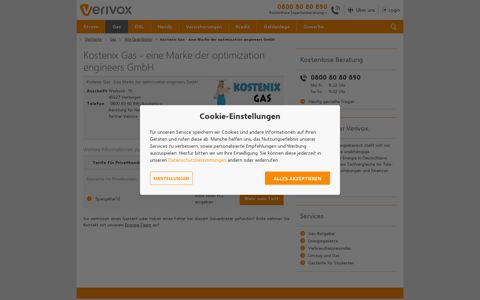 Kostenix Gas (Gastarife und Gaspreise) - Verivox