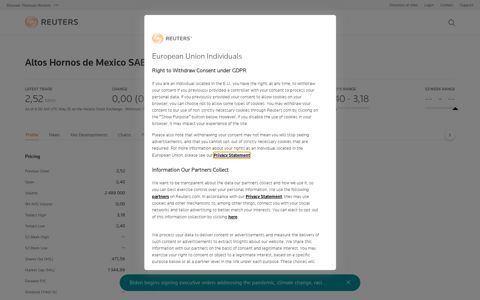AHMSA.MX - Altos Hornos de Mexico SAB de CV Profile ...
