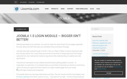 Joomla 1.5 Login Module — Bigger isn't Better! » iJoomla Blog