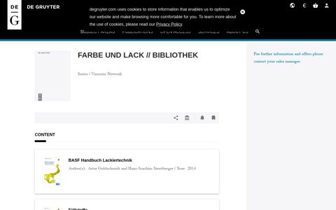 FARBE UND LACK // BIBLIOTHEK - De Gruyter