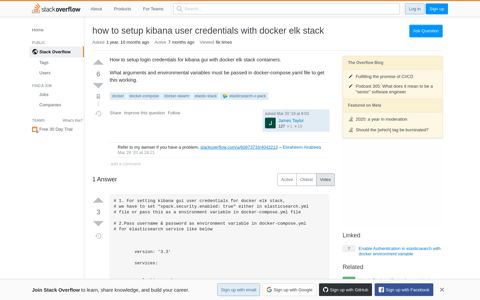 how to setup kibana user credentials with docker elk stack ...