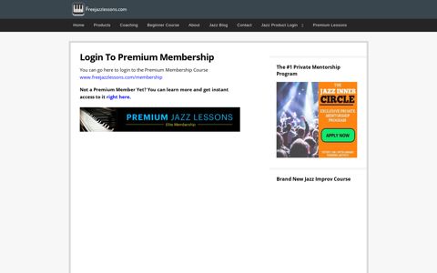 Premium Membership Log In | Freejazzlessons.com