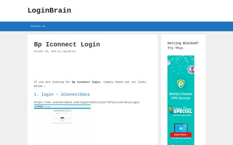 Bp Iconnect - Login - Iconnectdata - LoginBrain