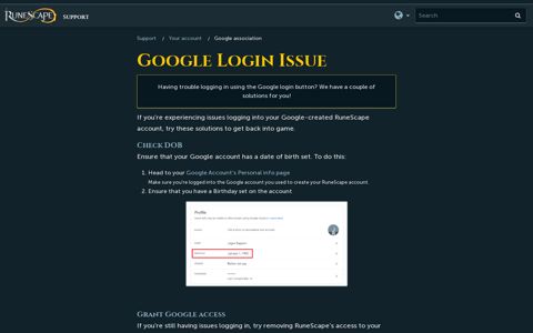Google Login Issue – Support