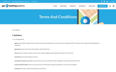 Terms And Conditions - GPS Tracking Systems