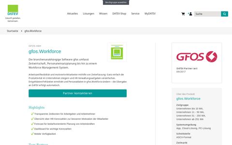 GFOS Workforce Zeiterfassung - Datev