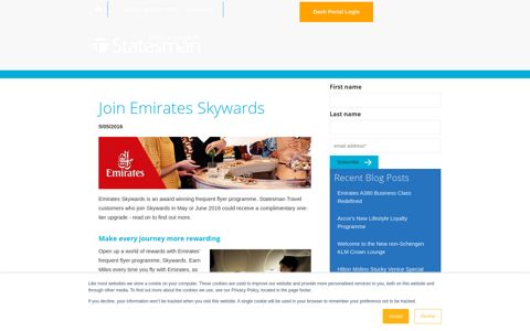 Join Emirates Skywards - Travel and Transport
