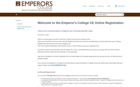 Emperor's College Online Registration