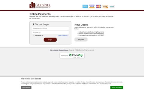Gardiner Realty | Online Payment Portal - ClickPay