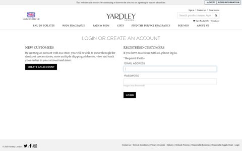 Customer Login | Yardley London