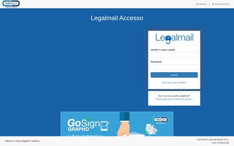 Accedi | PEC Legalmail | InfoCert