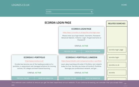 ecordia login page - General Information about Login - Logines.co.uk