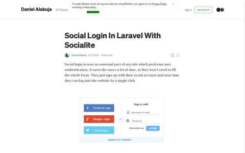 Social Login In Laravel With Socialite | by Daniel Alabuja ...