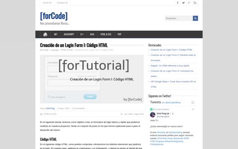 Creación de un Login Form I: Código HTML - [forCode]