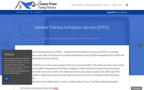 General Practice Extraction Service (GPES) – James Street ...