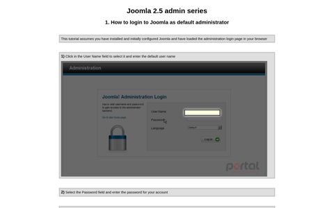 How to login to Joomla as default administrator