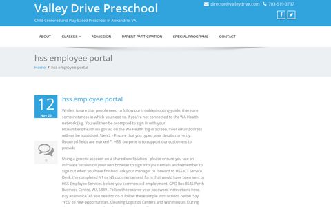 hss employee portal - Valley Drive Preschool