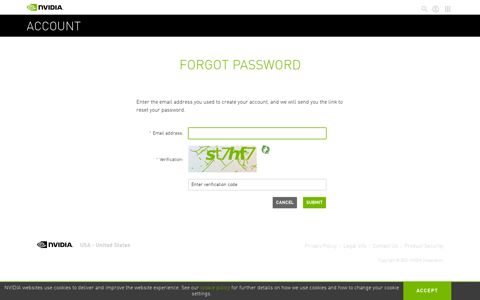 Forgot Password | NVIDIA Account | NVIDIA