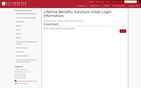 Lifetime Benefits Solutions Initial Login Information | St ...