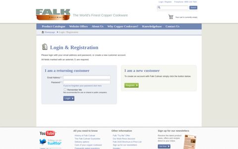 Customer Login - Falk Culinair UK