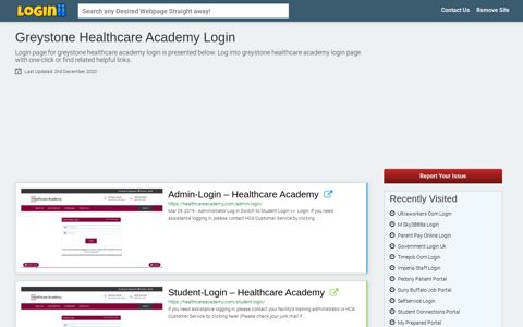 Greystone Healthcare Academy Login - Loginii.com