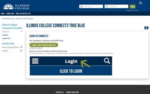 Login to Connect2 - Main View | Connect2 | Illinois College ...