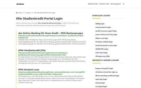 Kfw Studienkredit Portal Login ❤️ One Click Access - iLoveLogin