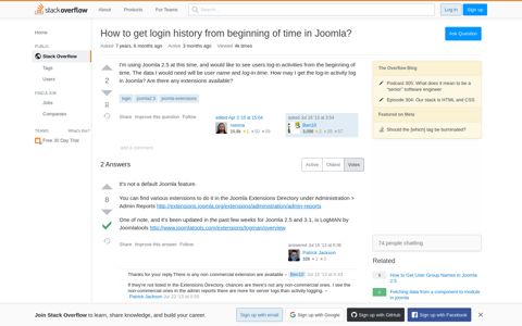 How to get login history from beginning of time in Joomla ...