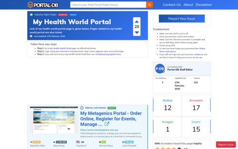 My Health World Portal