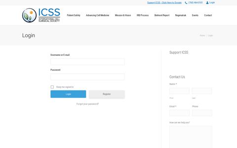 Login – International Cell Surgical Society (ICSS)