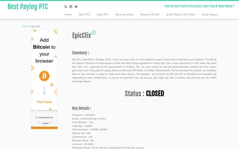 EpicClix.com Review Scam or Legit ? | Best Paying PTC