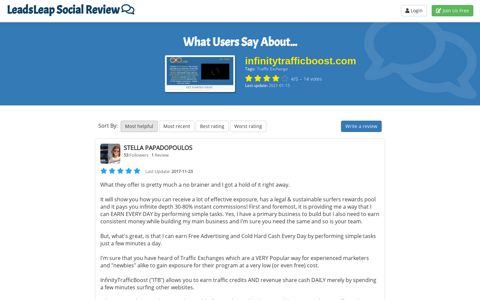 Infinitytrafficboost.com Review - What Users Say? - Leads Leap