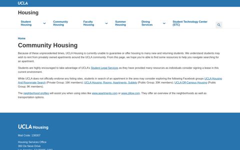 Community Housing | UCLA Housing