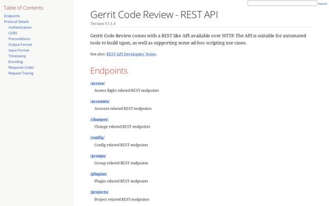 Gerrit Code Review - REST API