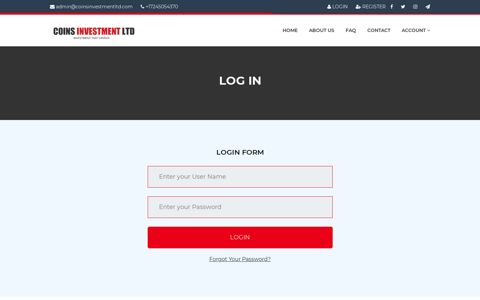 Log In - Coins Investment