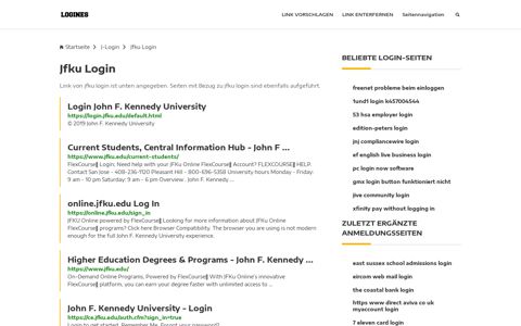 Jfku Login | Allgemeine Informationen zur Anmeldung - Logines.de